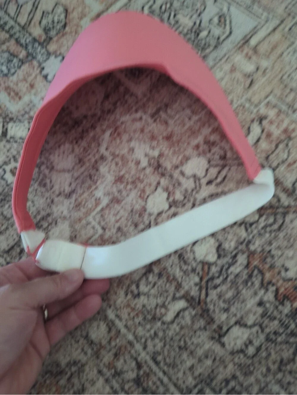 Lululemon Fast Paced Wide Band Running Visor Coral Elastic Back